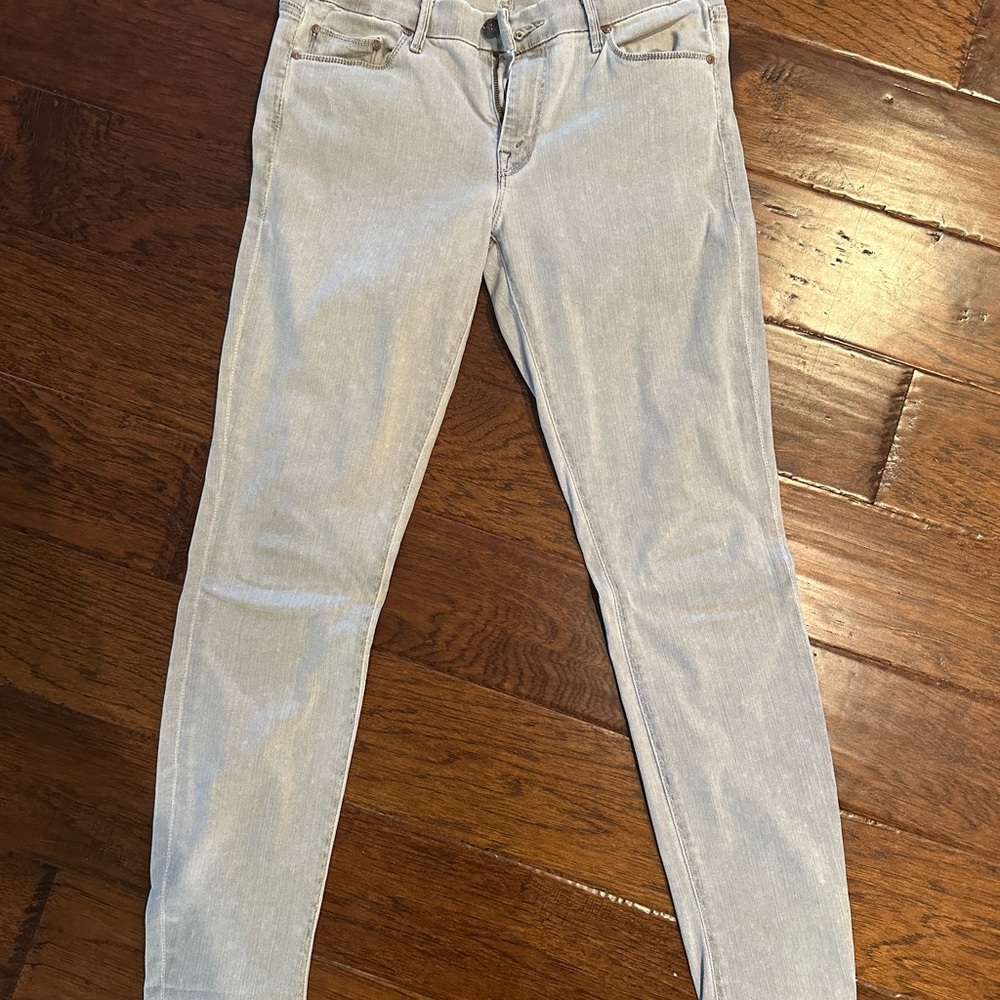 MOTHER Women's Light Gray The LOOKER Pop! Skinny Jeans